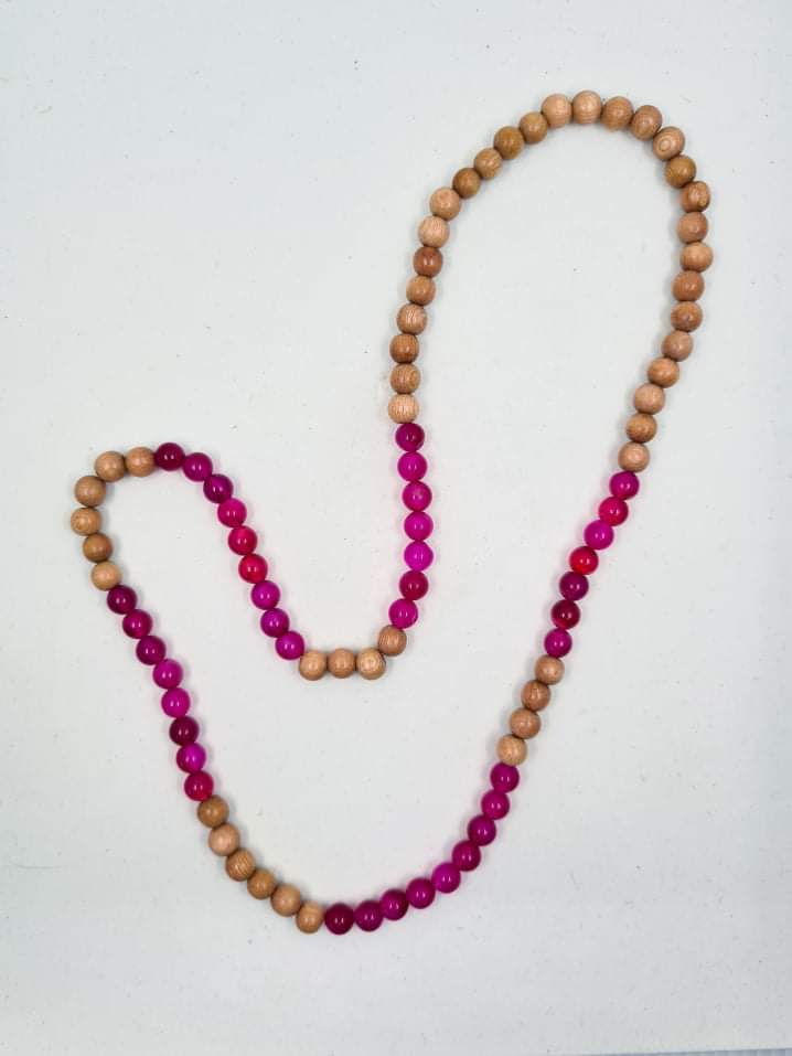 Fuchsia Agate Gemstone Necklace