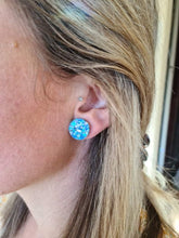 Load image into Gallery viewer, Confetti Glitter Round Stud Earrings (Pink, Green/Purple, Blue, Gold, Silver)
