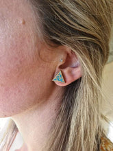 Load image into Gallery viewer, Triangle Vine and leaf Stud Earrings
