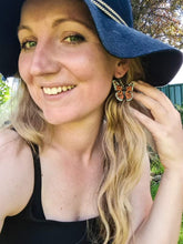 Load image into Gallery viewer, Monarch (Orange) Butterfly Hook Dangle Earrings
