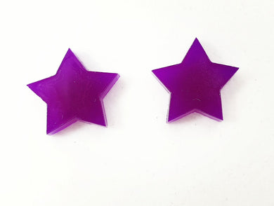 Dark Purple Star Stud Earrings